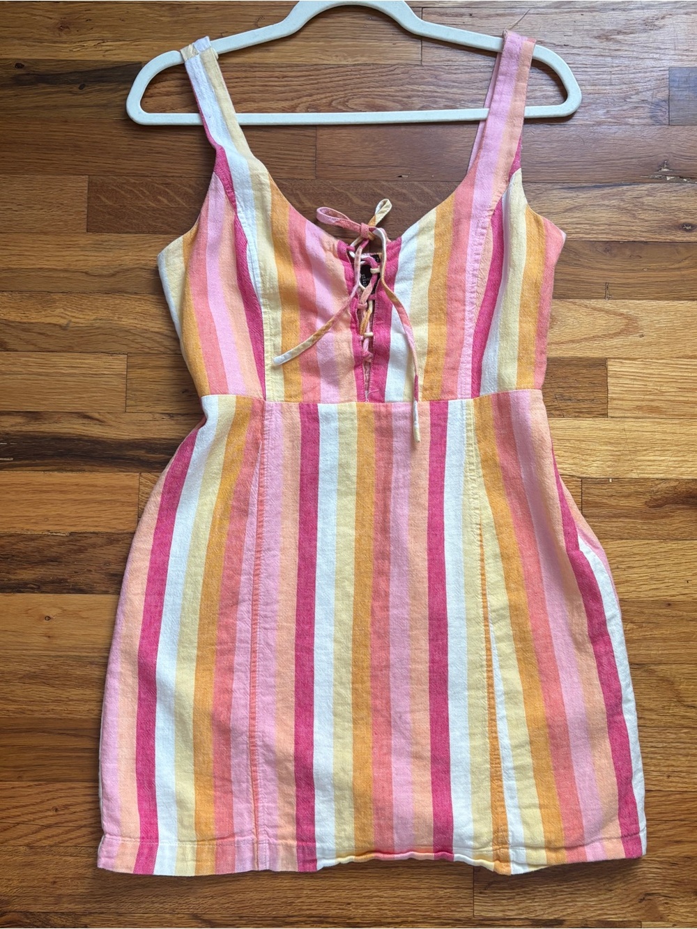 Forever 21 Pink, Yellow & Orange Striped Dress